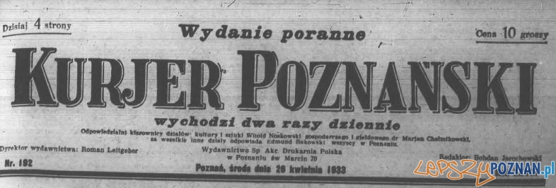 Kurjer Poznański 26.04.1933 – winieta